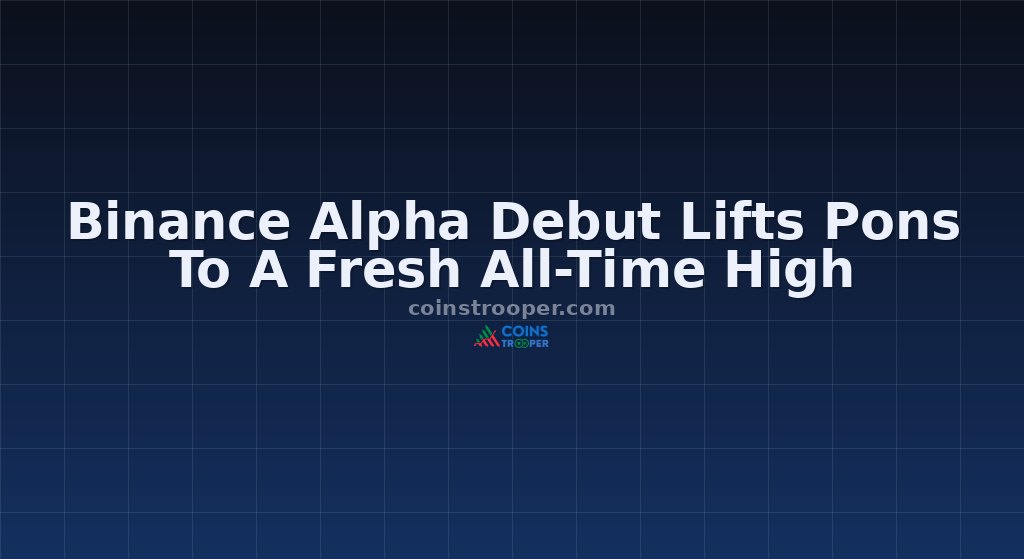 Binance Alpha Debut Lifts Pons To A Fresh All-Time High
