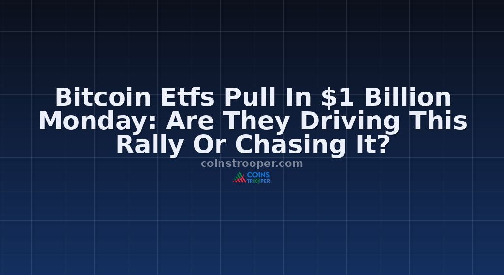 Bitcoin Etfs Pull In $1 Billion Monday: Are They Driving This Rally Or Chasing It?