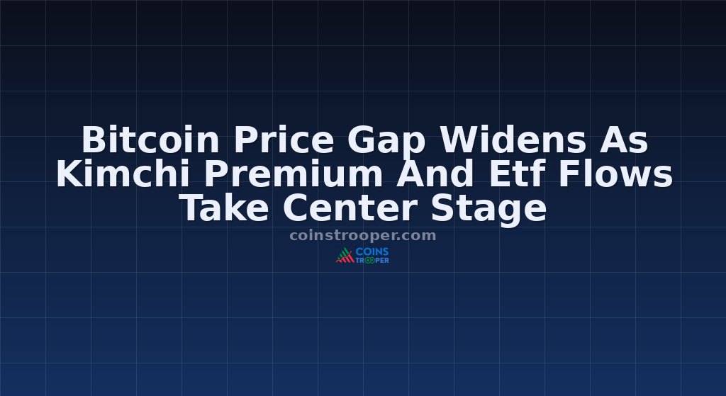 Bitcoin Price Gap Widens As Kimchi Premium And Etf Flows Take Center Stage