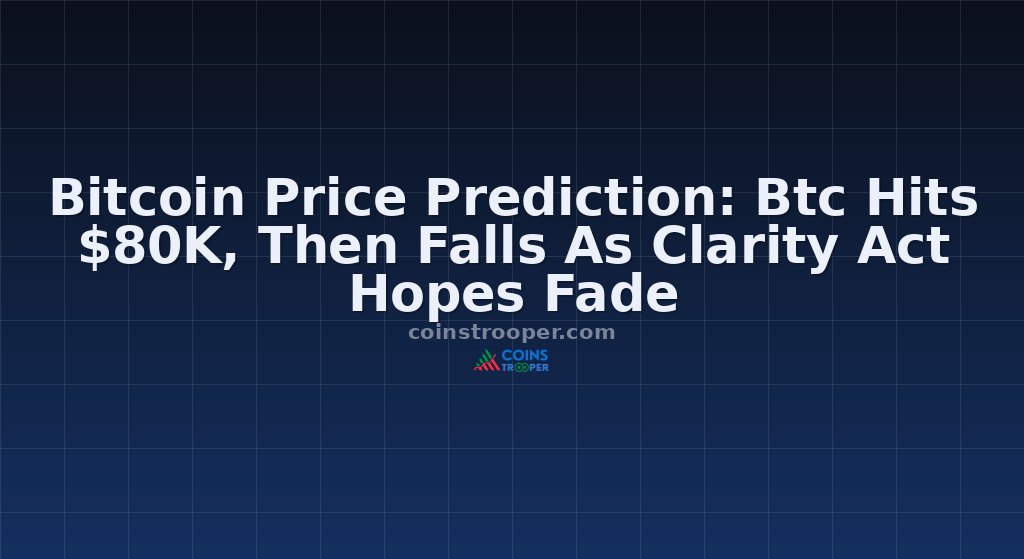 Bitcoin Price Prediction: Btc Hits $80K, Then Falls As Clarity Act Hopes Fade