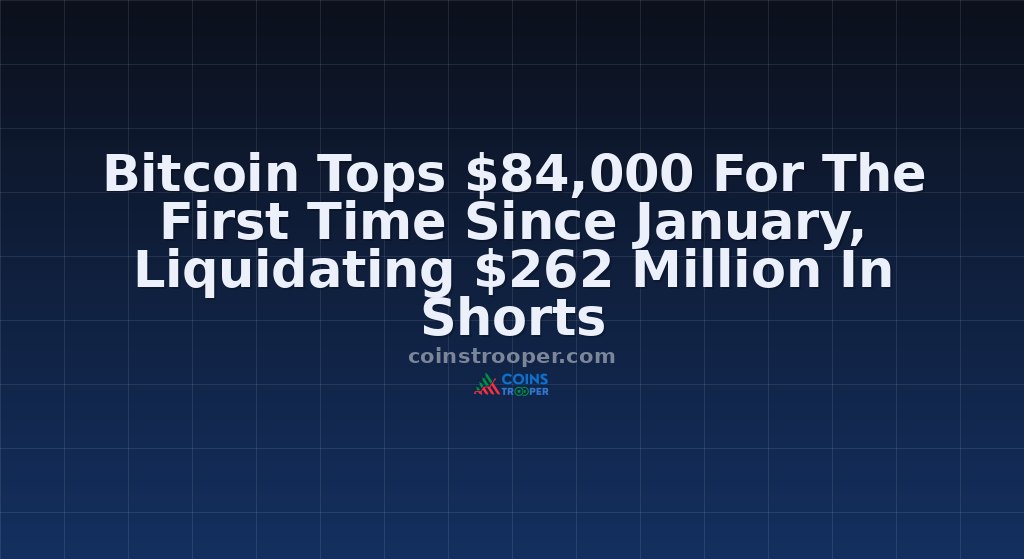Bitcoin Tops $84,000 For The First Time Since January, Liquidating $262 Million In Shorts