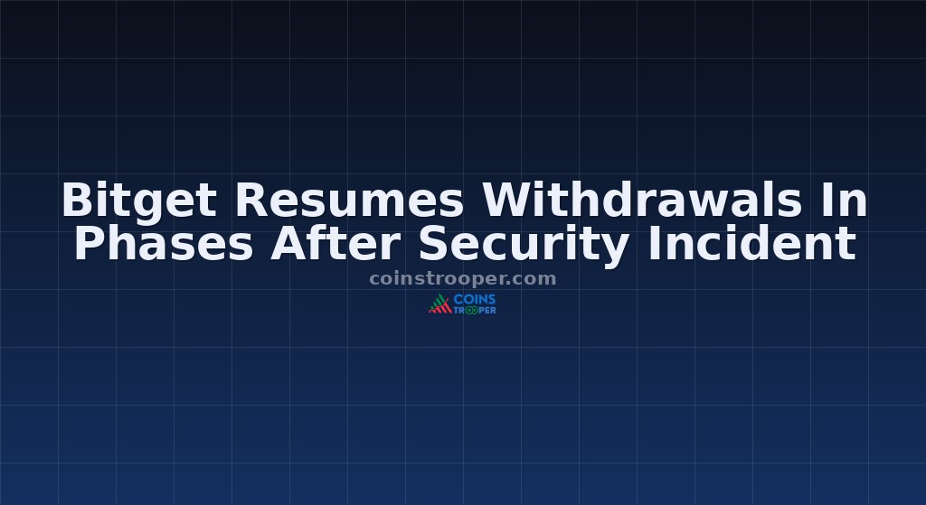 Bitget Resumes Withdrawals In Phases After Security Incident 