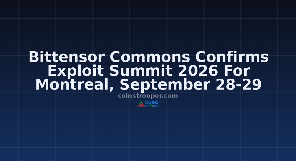 Bittensor Commons Confirms Exploit Summit 2026 For Montreal, September 28-29