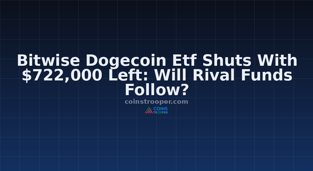 Bitwise Dogecoin Etf Shuts With $722,000 Left: Will Rival Funds Follow?