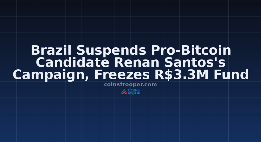 Brazil Suspends Pro-Bitcoin Candidate Renan Santos's Campaign, Freezes R$3.3M Fund