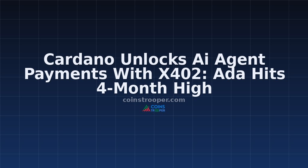 Cardano Unlocks Ai Agent Payments With X402: Ada Hits 4-Month High