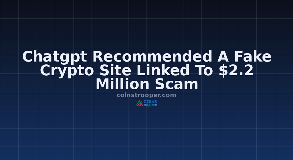 Chatgpt Recommended A Fake Crypto Site Linked To $2.2 Million Scam