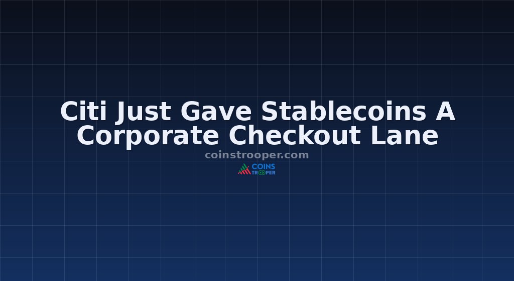 Citi Just Gave Stablecoins A Corporate Checkout Lane