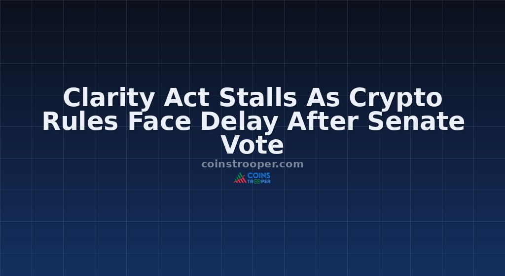 Clarity Act Stalls As Crypto Rules Face Delay After Senate Vote