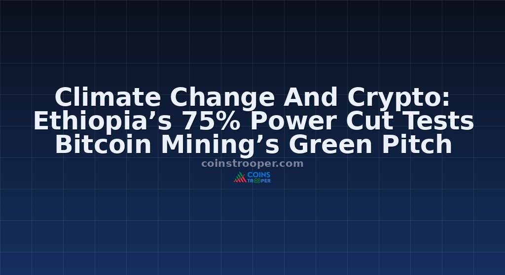 Climate Change And Crypto: Ethiopia’s 75% Power Cut Tests Bitcoin Mining’s Green Pitch