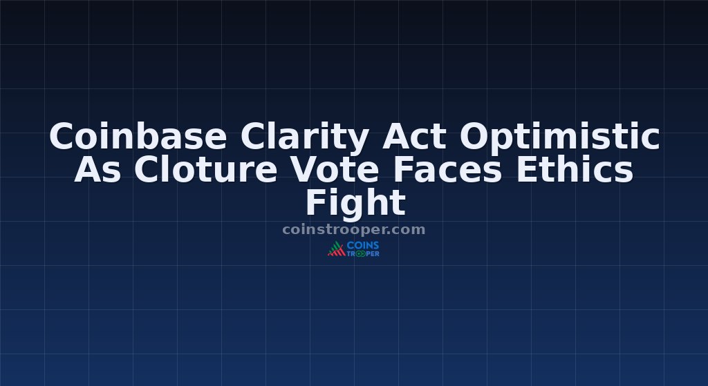 Coinbase Clarity Act Optimistic As Cloture Vote Faces Ethics Fight