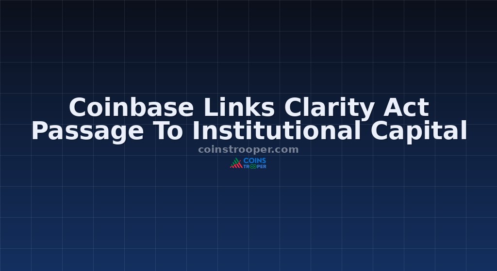 Coinbase Links Clarity Act Passage To Institutional Capital