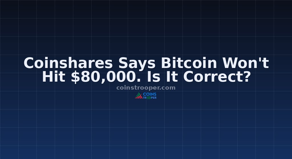 Coinshares Says Bitcoin Won't Hit $80,000. Is It Correct?