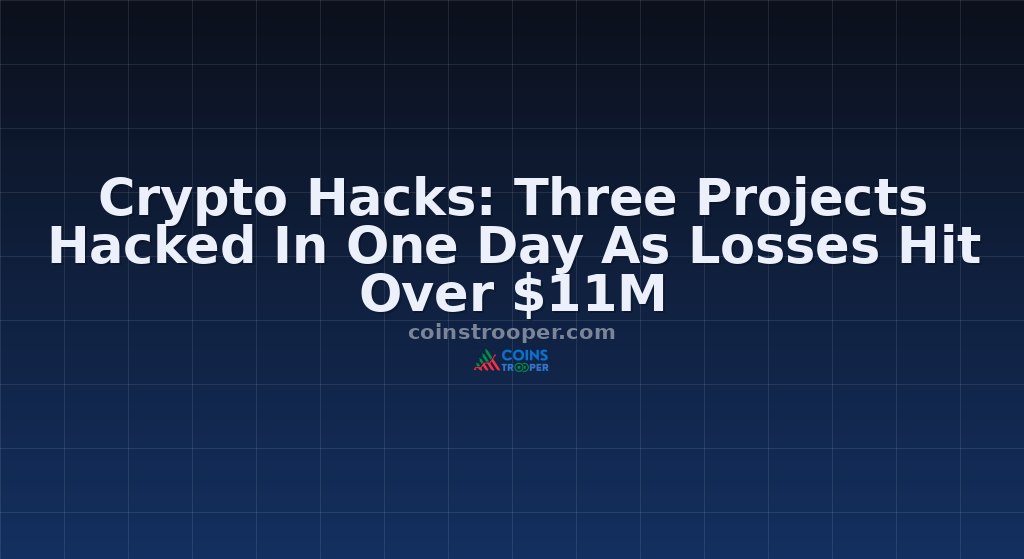 Crypto Hacks: Three Projects Hacked In One Day As Losses Hit Over $11M
