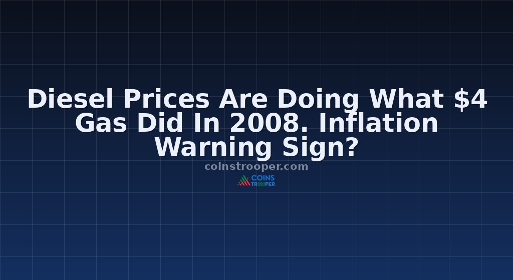 Diesel Prices Are Doing What $4 Gas Did In 2008. Inflation Warning Sign?