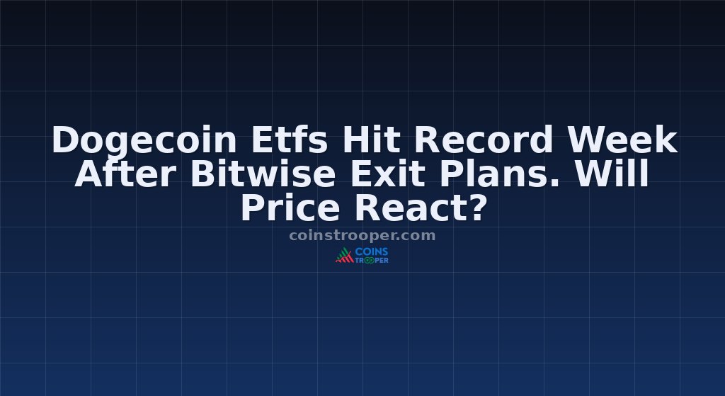 Dogecoin Etfs Hit Record Week After Bitwise Exit Plans. Will Price React?