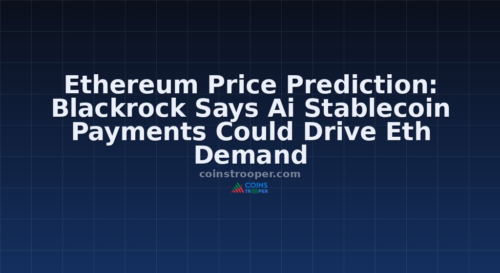 Ethereum Price Prediction: Blackrock Says Ai Stablecoin Payments Could Drive Eth Demand