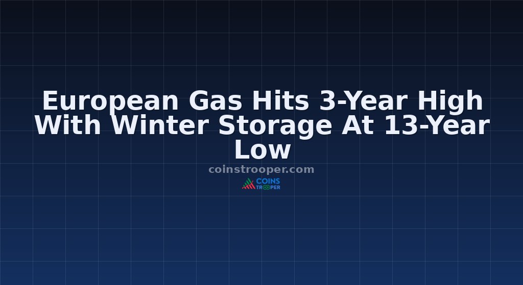 European Gas Hits 3-Year High With Winter Storage At 13-Year Low