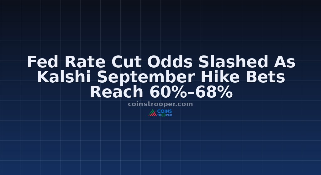 Fed Rate Cut Odds Slashed As Kalshi September Hike Bets Reach 60%–68%