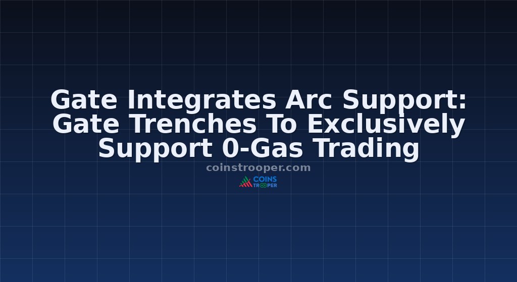 Gate Integrates Arc Support: Gate Trenches To Exclusively Support 0-Gas Trading