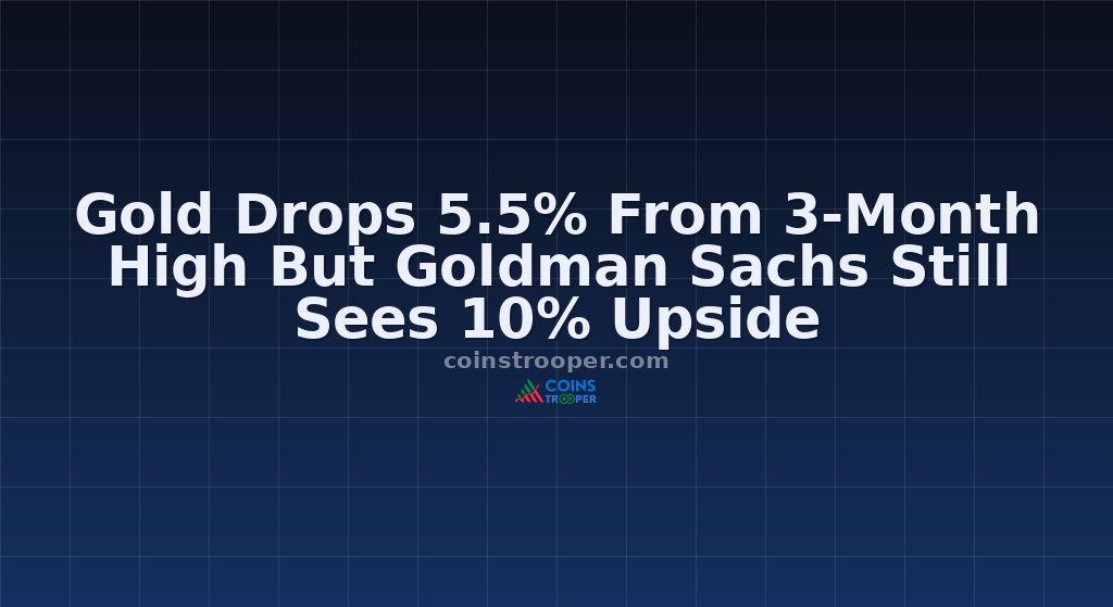 Gold Drops 5.5% From 3-Month High But Goldman Sachs Still Sees 10% Upside
