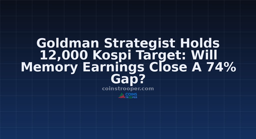 Goldman Strategist Holds 12,000 Kospi Target: Will Memory Earnings Close A 74% Gap?