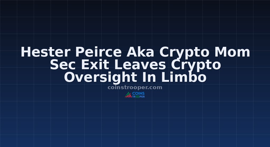 Hester Peirce Aka Crypto Mom Sec Exit Leaves Crypto Oversight In Limbo