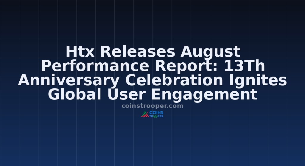Htx Releases August Performance Report: 13Th Anniversary Celebration Ignites Global User Engagement