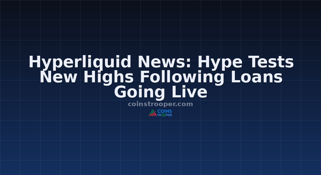 Hyperliquid News: Hype Tests New Highs Following Loans Going Live