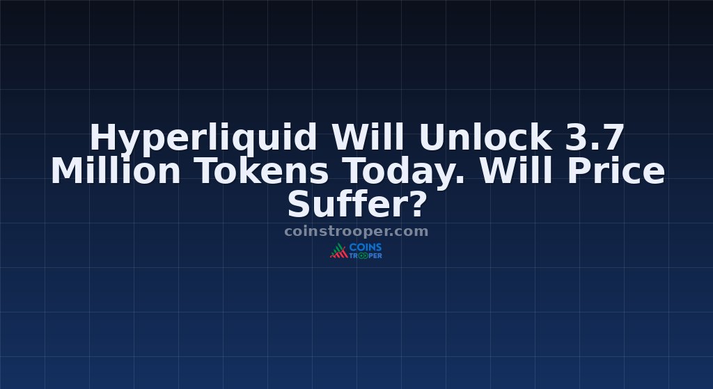 Hyperliquid Will Unlock 3.7 Million Tokens Today. Will Price Suffer?