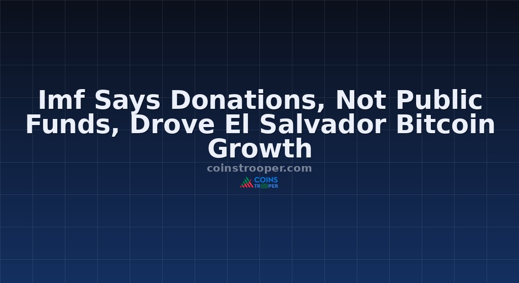 Imf Says Donations, Not Public Funds, Drove El Salvador Bitcoin Growth