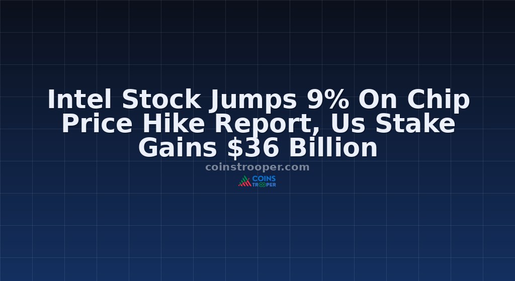 Intel Stock Jumps 9% On Chip Price Hike Report, Us Stake Gains $36 Billion