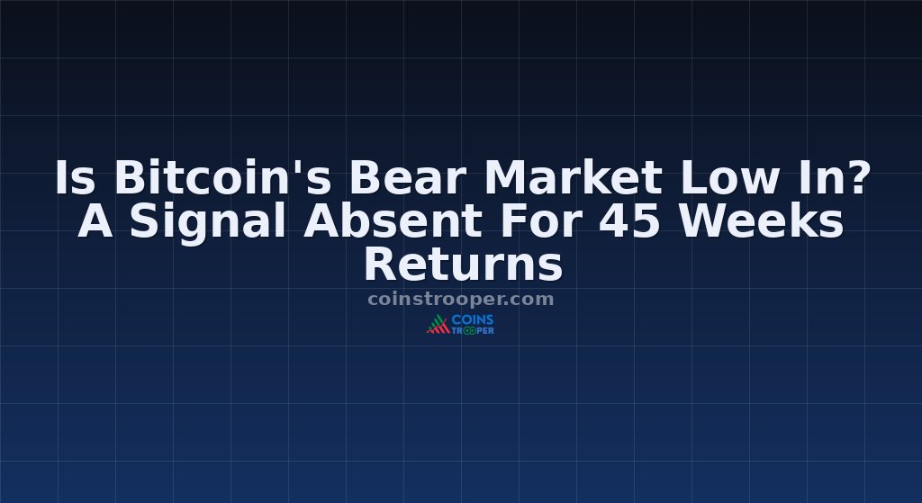 Is Bitcoin's Bear Market Low In? A Signal Absent For 45 Weeks Returns