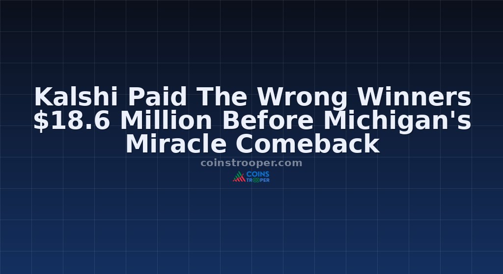Kalshi Paid The Wrong Winners $18.6 Million Before Michigan's Miracle Comeback