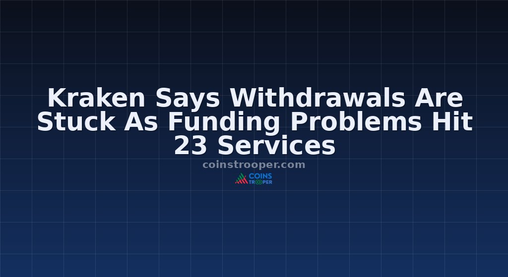 Kraken Says Withdrawals Are Stuck As Funding Problems Hit 23 Services