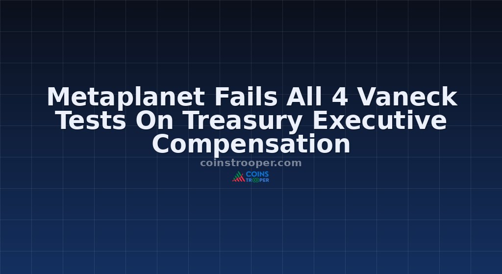 Metaplanet Fails All 4 Vaneck Tests On Treasury Executive Compensation