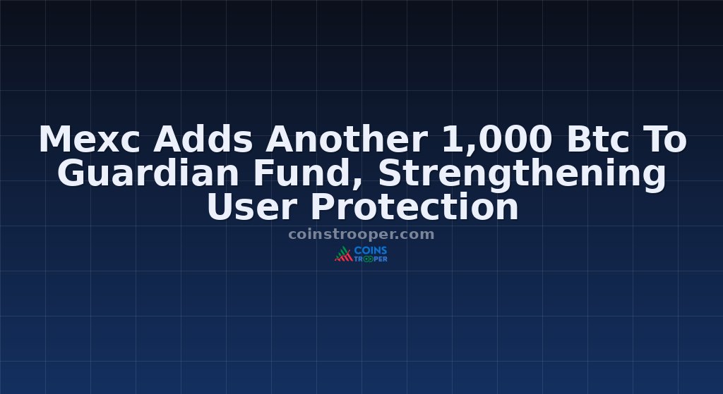 Mexc Adds Another 1,000 Btc To Guardian Fund, Strengthening User Protection