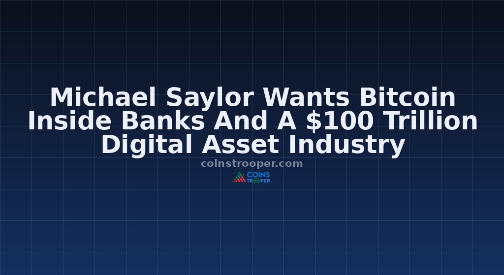 Michael Saylor Wants Bitcoin Inside Banks And A $100 Trillion Digital Asset Industry