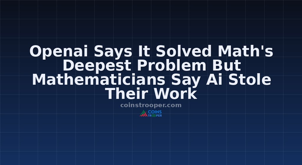 Openai Says It Solved Math's Deepest Problem But Mathematicians Say Ai Stole Their Work