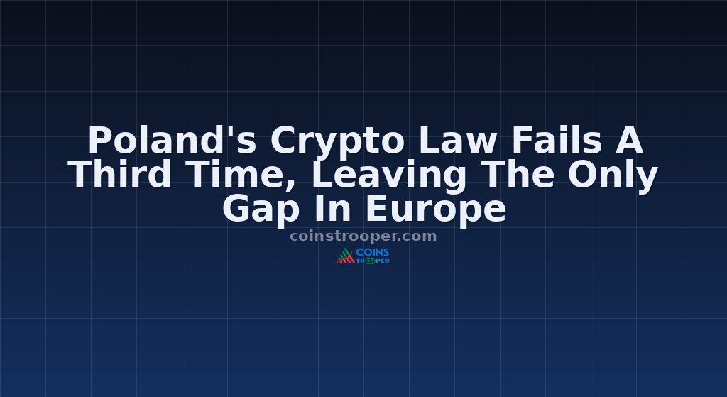 Poland's Crypto Law Fails A Third Time, Leaving The Only Gap In Europe
