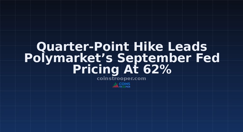 Quarter-Point Hike Leads Polymarket’s September Fed Pricing At 62%