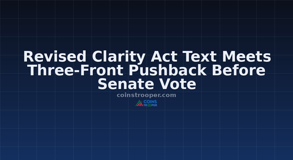 Revised Clarity Act Text Meets Three-Front Pushback Before Senate Vote