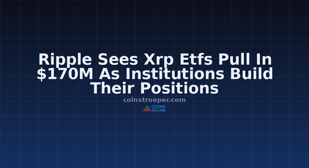 Ripple Sees Xrp Etfs Pull In $170M As Institutions Build Their Positions