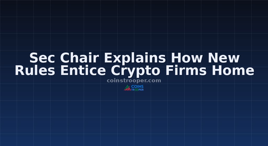 Sec Chair Explains How New Rules Entice Crypto Firms Home