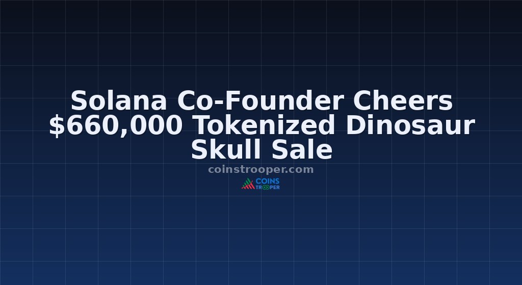 Solana Co-Founder Cheers $660,000 Tokenized Dinosaur Skull Sale