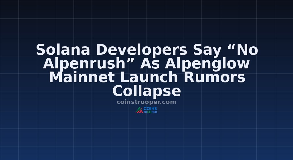 Solana Developers Say “No Alpenrush” As Alpenglow Mainnet Launch Rumors Collapse
