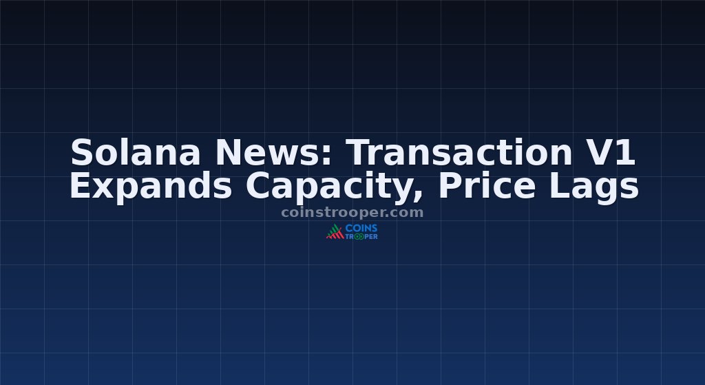 Solana News: Transaction V1 Expands Capacity, Price Lags