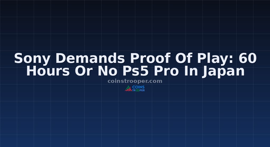 Sony Demands Proof Of Play: 60 Hours Or No Ps5 Pro In Japan