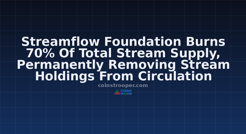 Streamflow Foundation Burns 70% Of Total Stream Supply, Permanently Removing Stream Holdings From Circulation