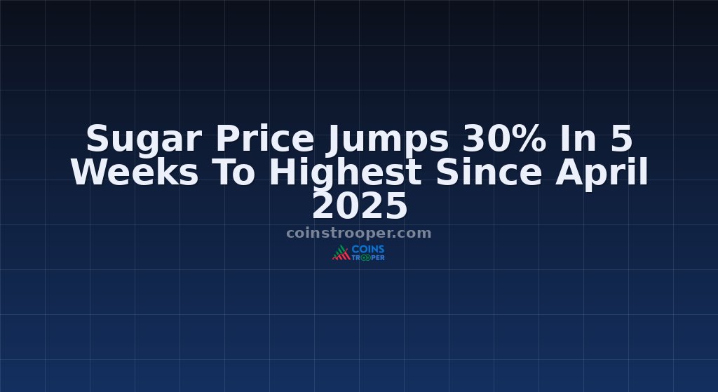 Sugar Price Jumps 30% In 5 Weeks To Highest Since April 2025